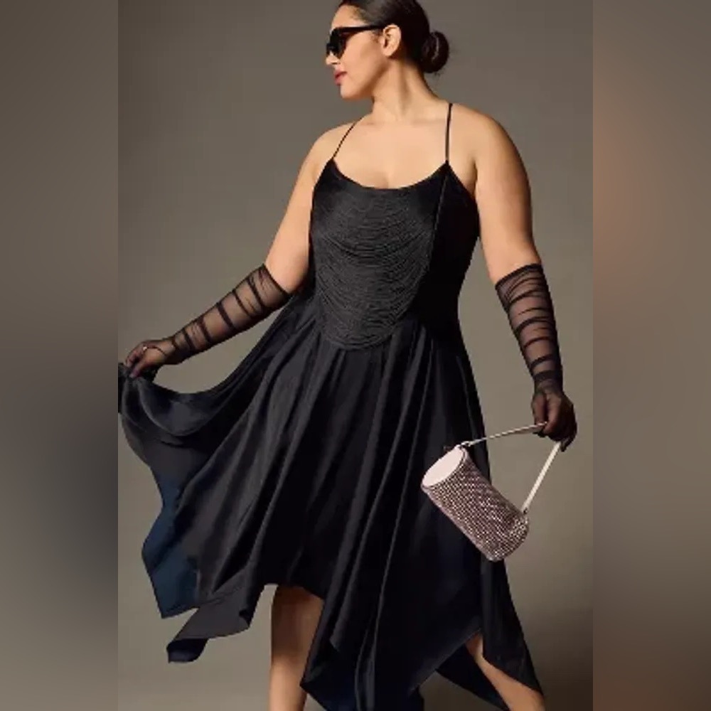 By Anthropologie Fringe Bodice Midi Dress